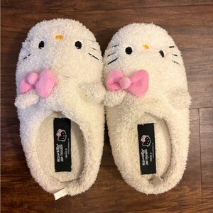 Hello Kitty Cream Slippers with Pink Accents